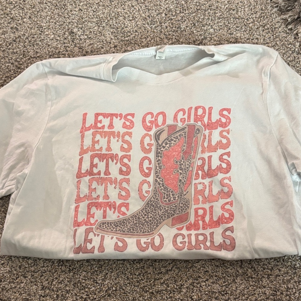 Bella Canvas White 'Let's Go Girls' Graphic Tee